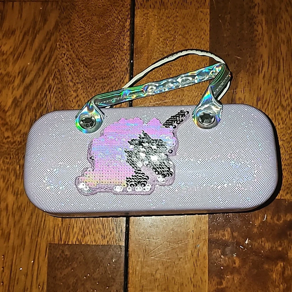 Sequined Unicorn Kids Hard Sunglasses Case. Like New Condition!!